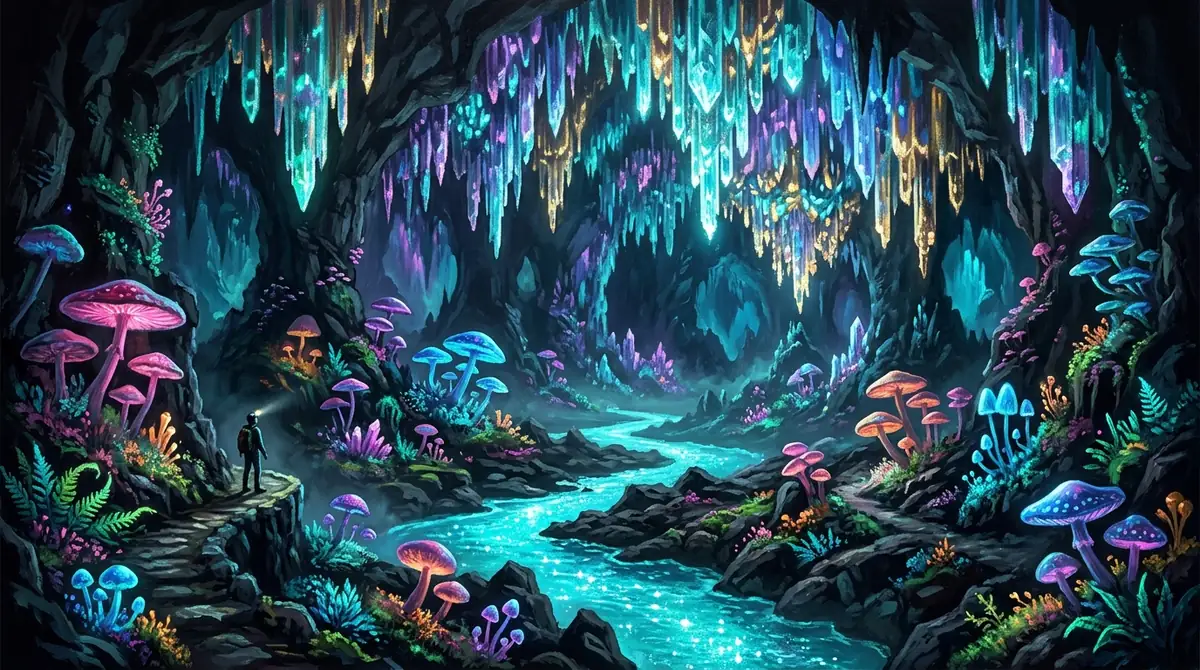 Bioluminescent Underground Forest